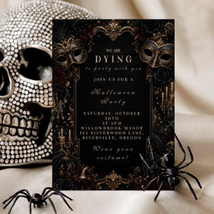 Invitación Fiesta de Halloween de Mascarada Elegante