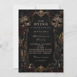 Invitación Fiesta de Halloween de Mascarada Elegante