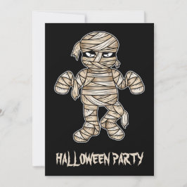 Invitación Fiesta de Halloween de Momia de Dibujos Animados E