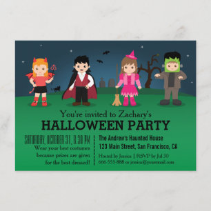 Invitación Fiesta de Halloween de Monstruos Espeluznantes Ado