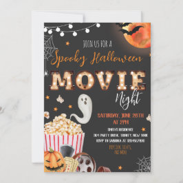 Invitación Fiesta de Halloween de Noche de Película