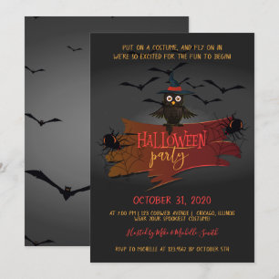 Invitación Fiesta de Halloween de Owl and Bats