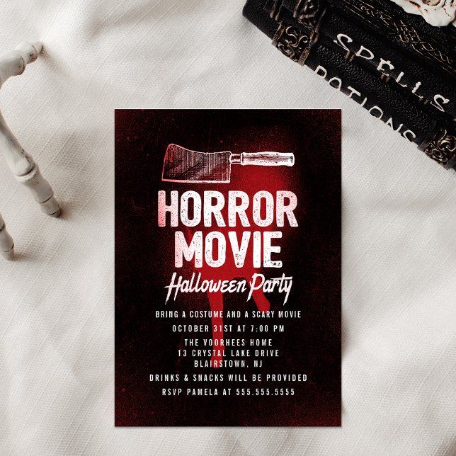 Invitación Fiesta de Halloween de Película de Terror Espeluzn (Subido por el creador)