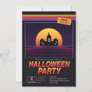 Invitación Fiesta de Halloween de película de terror VHS retr