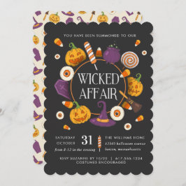 Invitación Fiesta de Halloween de Retro Wicks Affair