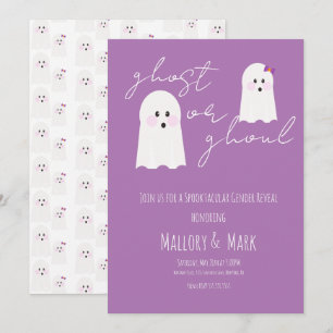Invitación Fiesta de Halloween de revelación de género de fan