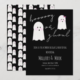 Invitación Fiesta de Halloween de revelación de género de fan