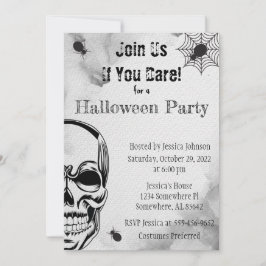 Invitación Fiesta de Halloween de Skull and Spiders