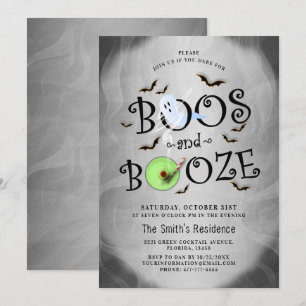 Invitación Fiesta de Halloween de Smoray Boos y Booze