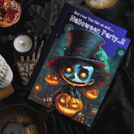 Invitación Fiesta de Halloween de Sombrero Psicoso