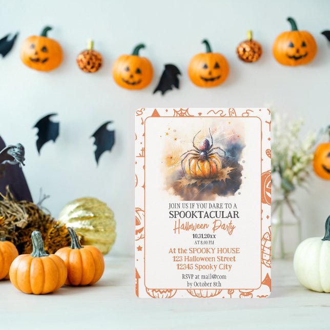 Invitación Fiesta de Halloween de Spider Spooktacular Waterco (Subido por el creador)