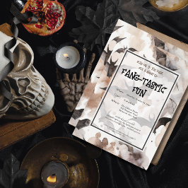 Invitación Fiesta de Halloween de Spooky Watercolor Bats