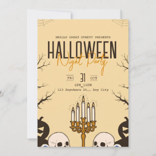 Invitación Fiesta de Halloween de Terror Vintage, Halloween E