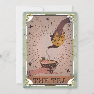 Invitación Fiesta de Halloween de Tetera Bruja del Tarot del 