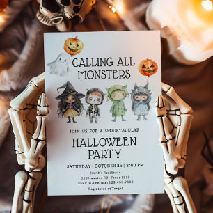 Invitación Fiesta de Halloween de Todos los Monstruos