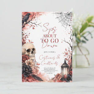 Invitación Fiesta de Halloween de traje gótico acuarela