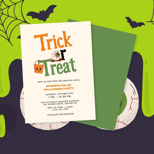 Invitación Fiesta De Halloween De Trick O Trato A Los Niños (Subido por el creador)