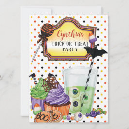 Invitación Fiesta de Halloween de Truco o Trato