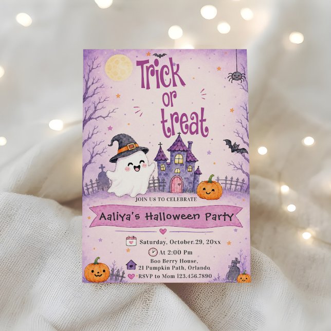 Invitación Fiesta de Halloween de Truco o Trato (Subido por el creador)