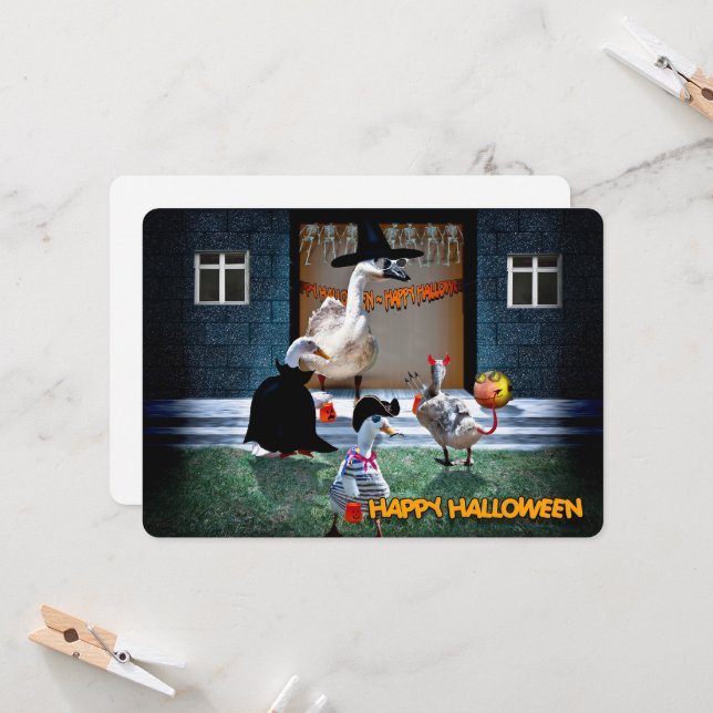 Invitación Fiesta de Halloween de truco o truco (Anverso/Reverso In Situ)