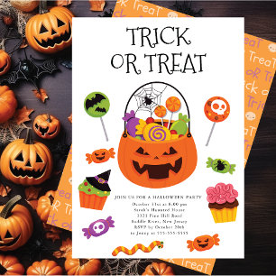 Invitación Fiesta de Halloween de truco o truco
