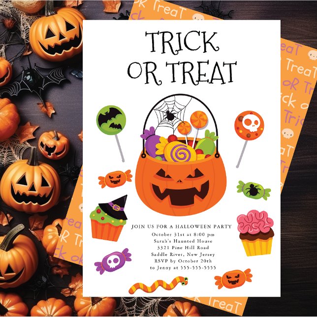 Invitación Fiesta de Halloween de truco o truco (Subido por el creador)