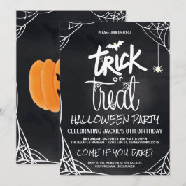 Invitación Fiesta de Halloween de truco o truco