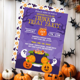 Invitación Fiesta de Halloween de Trunk o Trek