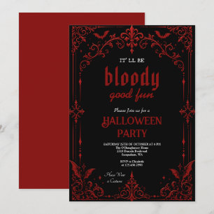 Invitación Fiesta de Halloween de vampiros góticos 