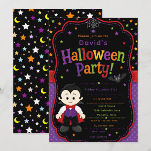 Invitación Fiesta de Halloween de vampiros para niños