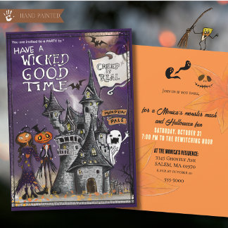 Invitación Fiesta de Halloween de Wicked Good Time Amigos de