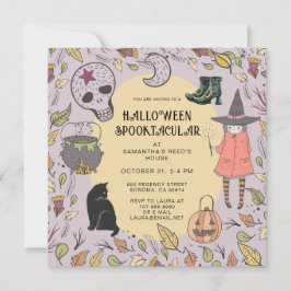 Invitación Fiesta de Halloween de Witch Kid