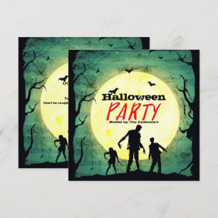 Invitación Fiesta de Halloween de Zombies Muertos Vivientes