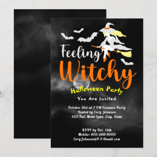 Invitación Fiesta de Halloween del Black Sky de la Luna de Br