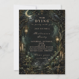 Invitación Fiesta de Halloween del Bosque Embrujado Elegante