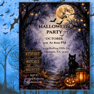 Invitación Fiesta de Halloween del Bosque Espeluznante