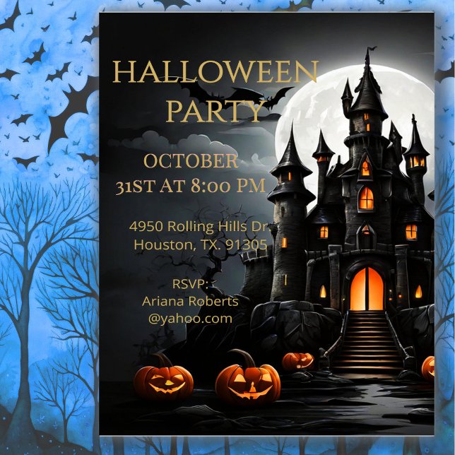 Invitación  Fiesta de Halloween del Castillo Embrujado  (Subido por el creador)