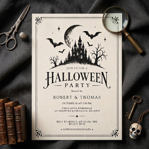 Invitación Fiesta de Halloween del Castillo Embrujado Gótico