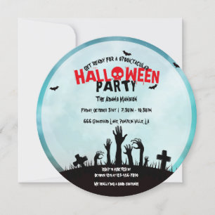 Invitación Fiesta de Halloween del cementerio de zombis espel