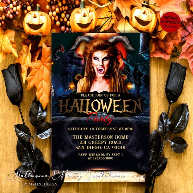 Invitación Fiesta de Halloween del diablo espeluznante para a (Subido por el creador)