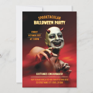 Invitación Fiesta de Halloween del diablo. Se fomentan los di