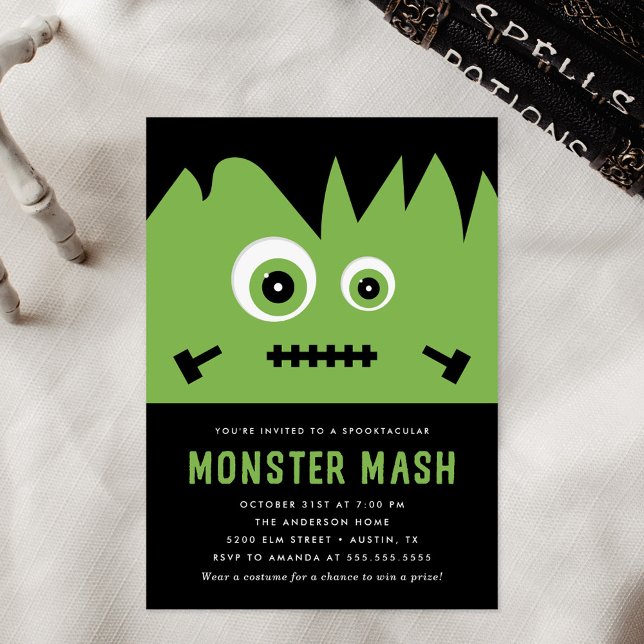 Invitación Fiesta de Halloween del Monstruo Verde (Subido por el creador)