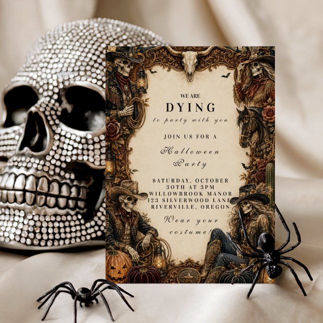 Invitación Fiesta de Halloween del Oeste Vintage (Subido por el creador)