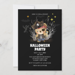 Invitación Fiesta de Halloween del oso fantasma del marinero