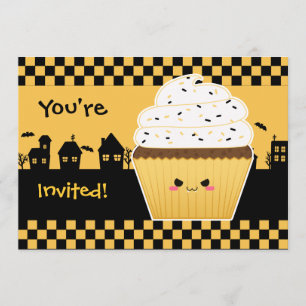 Invitación Fiesta de Halloween del pastel Kawaii