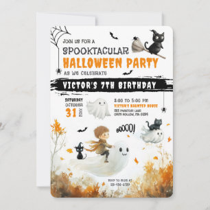 Invitación Fiesta de Halloween del viajero del niño