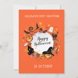 Invitación Fiesta de Halloween diseño moderno y divertido