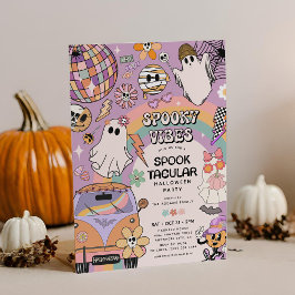 Invitación Fiesta de Halloween divertida con vibraciones espe