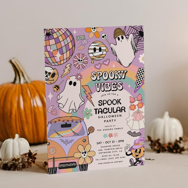 Invitación Fiesta de Halloween divertida con vibraciones espe (Subido por el creador)