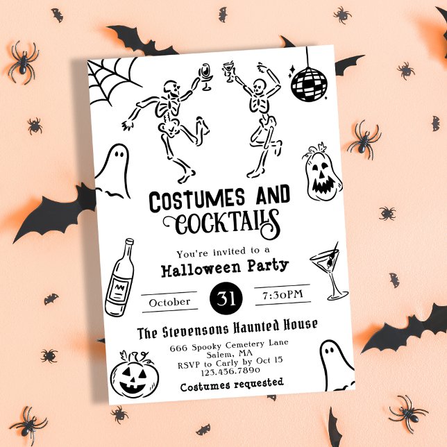 Invitación Fiesta de Halloween divertida, extravagante y capr (Subido por el creador)